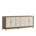 Credenza 180 x 45 x 90 cm in legno beige e marrone con cassetti stile classico