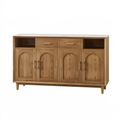 Credenza 160 x 45 x 100 cm in legno marrone con piano bianco effetto marmo - contenitore moderno
