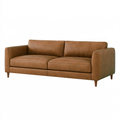 Divano 2 posti 180 x 90 x 85 cm in pelle marrone - stile moderno