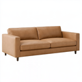 Divano 2 posti 180 cm in pelle marrone stile moderno