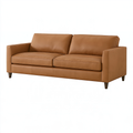 Divano 2 posti 170 x 90 x 85 cm in similpelle marrone stile moderno