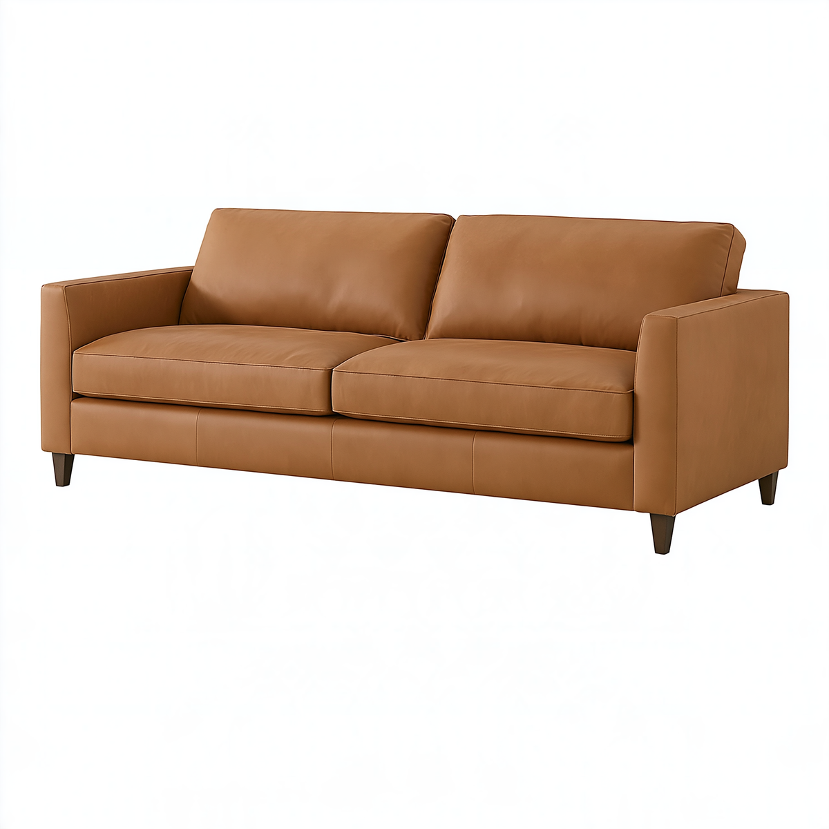 Divano 2 posti 170 x 90 x 85 cm in similpelle marrone stile moderno
