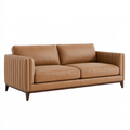 Divano 2 posti 180 x 86 x 85 cm in similpelle caramello - stile moderno