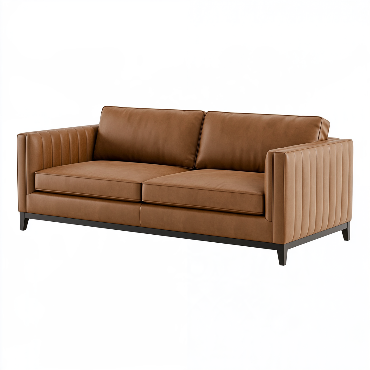 Divano 2 posti 170 cm in similpelle marrone stile moderno